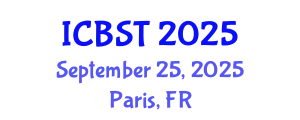 International Conference on BioSensing Technology (ICBST) September 25, 2025 - Paris, France