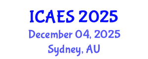 International Conference on Agriculture and Environmental Systems (ICAES) December 04, 2025 - Sydney, Australia