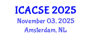 International Conference on Architectural, Civil and Structural Engineering (ICACSE) November 03, 2025 - Amsterdam, Netherlands