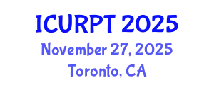 International Conference on Urban, Regional Planning and Transportation (ICURPT) November 27, 2025 - Toronto, Canada