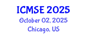 International Conference on Mechanical and Systems Engineering (ICMSE) October 02, 2025 - Chicago, United States