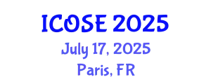 International Conference on Orthopaedics and Sports Engineering (ICOSE) July 17, 2025 - Paris, France