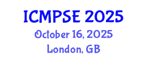 International Conference on Mathematical, Physical Sciences and Engineering (ICMPSE) October 16, 2025 - London, United Kingdom