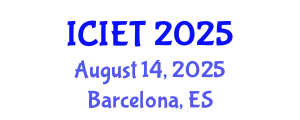 International Conference on Imaging Engineering and Technology (ICIET) August 14, 2025 - Barcelona, Spain