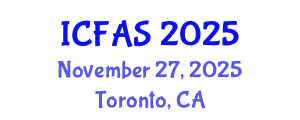 International Conference on Fisheries and Aquatic Sciences (ICFAS) November 27, 2025 - Toronto, Canada