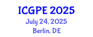 International Conference on Geosciences and Petroleum Engineering (ICGPE) July 24, 2025 - Berlin, Germany