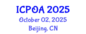 International Conference on Photonics, Optics and Applications (ICPOA) October 02, 2025 - Beijing, China