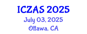 International Conference on Zoology and Animal Science (ICZAS) July 03, 2025 - Ottawa, Canada