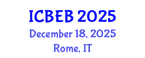 International Conference on Biomedical Engineering and Biosensors (ICBEB) December 18, 2025 - Rome, Italy