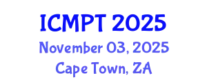 International Conference on Mycotoxins, Phycotoxins and Toxicology (ICMPT) November 03, 2025 - Cape Town, South Africa