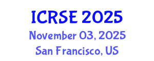 International Conference on Renewable and Sustainable Energy (ICRSE) November 03, 2025 - San Francisco, United States