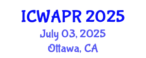 International Conference on Wavelet Analysis and Pattern Recognition (ICWAPR) July 03, 2025 - Ottawa, Canada