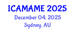 International Conference on Aerospace, Mechanical, Automotive and Materials Engineering (ICAMAME) December 04, 2025 - Sydney, Australia