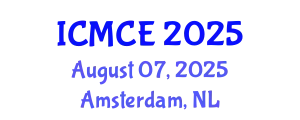 International Conference on Mechanical and Control Engineering (ICMCE) August 07, 2025 - Amsterdam, Netherlands