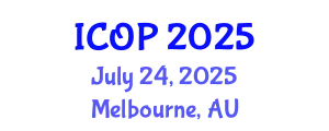 International Conference on Optics and Photonics (ICOP) July 24, 2025 - Melbourne, Australia