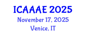 International Conference on Aeronautical and Aerospace Engineering (ICAAAE) November 17, 2025 - Venice, Italy