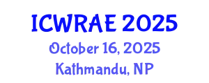 International Conference on Water Resources and Arid Environments (ICWRAE) October 16, 2025 - Kathmandu, Nepal