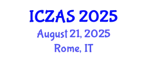 International Conference on Zoology and Animal Science (ICZAS) August 21, 2025 - Rome, Italy