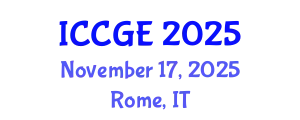 International Conference on Civil and Geological Engineering (ICCGE) November 17, 2025 - Rome, Italy