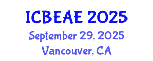 International Conference on Built Environment, Architecture and Engineering (ICBEAE) September 29, 2025 - Vancouver, Canada