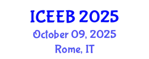 International Conference on Ecology and Environmental Biology (ICEEB) October 09, 2025 - Rome, Italy