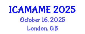 International Conference on Aerospace, Mechanical, Automotive and Materials Engineering (ICAMAME) October 16, 2025 - London, United Kingdom
