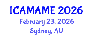 International Conference on Aerospace, Mechanical, Automotive and Materials Engineering (ICAMAME) February 23, 2026 - Sydney, Australia