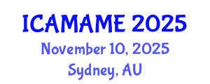 International Conference on Aerospace, Mechanical, Automotive and Materials Engineering (ICAMAME) November 10, 2025 - Sydney, Australia