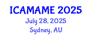 International Conference on Aerospace, Mechanical, Automotive and Materials Engineering (ICAMAME) July 28, 2025 - Sydney, Australia