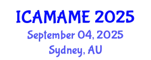 International Conference on Aerospace, Mechanical, Automotive and Materials Engineering (ICAMAME) September 04, 2025 - Sydney, Australia