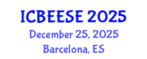 International Conference on Biological, Ecological and Environmental Sciences, and Engineering (ICBEESE) December 25, 2025 - Barcelona, Spain