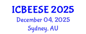 International Conference on Biological, Ecological and Environmental Sciences, and Engineering (ICBEESE) December 04, 2025 - Sydney, Australia