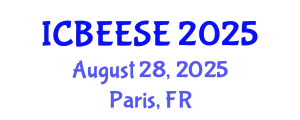 International Conference on Biological, Ecological and Environmental Sciences, and Engineering (ICBEESE) August 28, 2025 - Paris, France