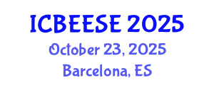 International Conference on Biological, Ecological and Environmental Sciences, and Engineering (ICBEESE) October 23, 2025 - Barcelona, Spain