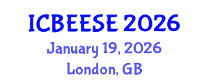 International Conference on Biological, Ecological and Environmental Sciences, and Engineering (ICBEESE) January 19, 2026 - London, United Kingdom