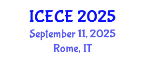 International Conference on Electrical and Communication Engineering (ICECE) September 11, 2025 - Rome, Italy
