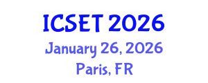 International Conference on Software Engineering and Technology (ICSET) January 26, 2026 - Paris, France
