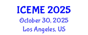 International Conference on Electrical and Mechatronics Engineering (ICEME) October 30, 2025 - Los Angeles, United States