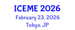 International Conference on Electrical and Mechatronics Engineering (ICEME) February 23, 2026 - Tokyo, Japan