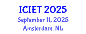 International Conference on Innovation and Educational Transformation (ICIET) September 11, 2025 - Amsterdam, Netherlands