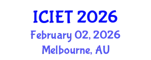 International Conference on Innovation and Educational Transformation (ICIET) February 02, 2026 - Melbourne, Australia