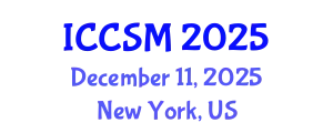 International Conference on Computer Science and Mathematics (ICCSM) December 11, 2025 - New York, United States