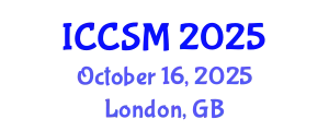 International Conference on Computer Science and Mathematics (ICCSM) October 16, 2025 - London, United Kingdom
