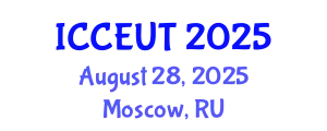 International Conference on Combustion, Energy Utilisation and Thermodynamics (ICCEUT) August 28, 2025 - Moscow, Russia