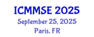 International Conference on Metallurgy, Materials Science and Engineering (ICMMSE) September 25, 2025 - Paris, France
