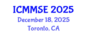 International Conference on Metallurgy, Materials Science and Engineering (ICMMSE) December 18, 2025 - Toronto, Canada