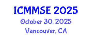 International Conference on Metallurgy, Materials Science and Engineering (ICMMSE) October 30, 2025 - Vancouver, Canada