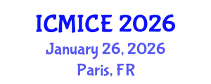 International Conference on Modelling, Identification and Control Engineering (ICMICE) January 26, 2026 - Paris, France