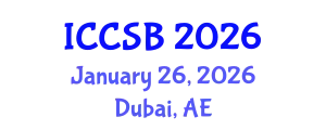 International Conference on Computational and Systems Biology (ICCSB) January 26, 2026 - Dubai, United Arab Emirates