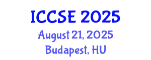 International Conference on Computer Science and Engineering (ICCSE) August 21, 2025 - Budapest, Hungary